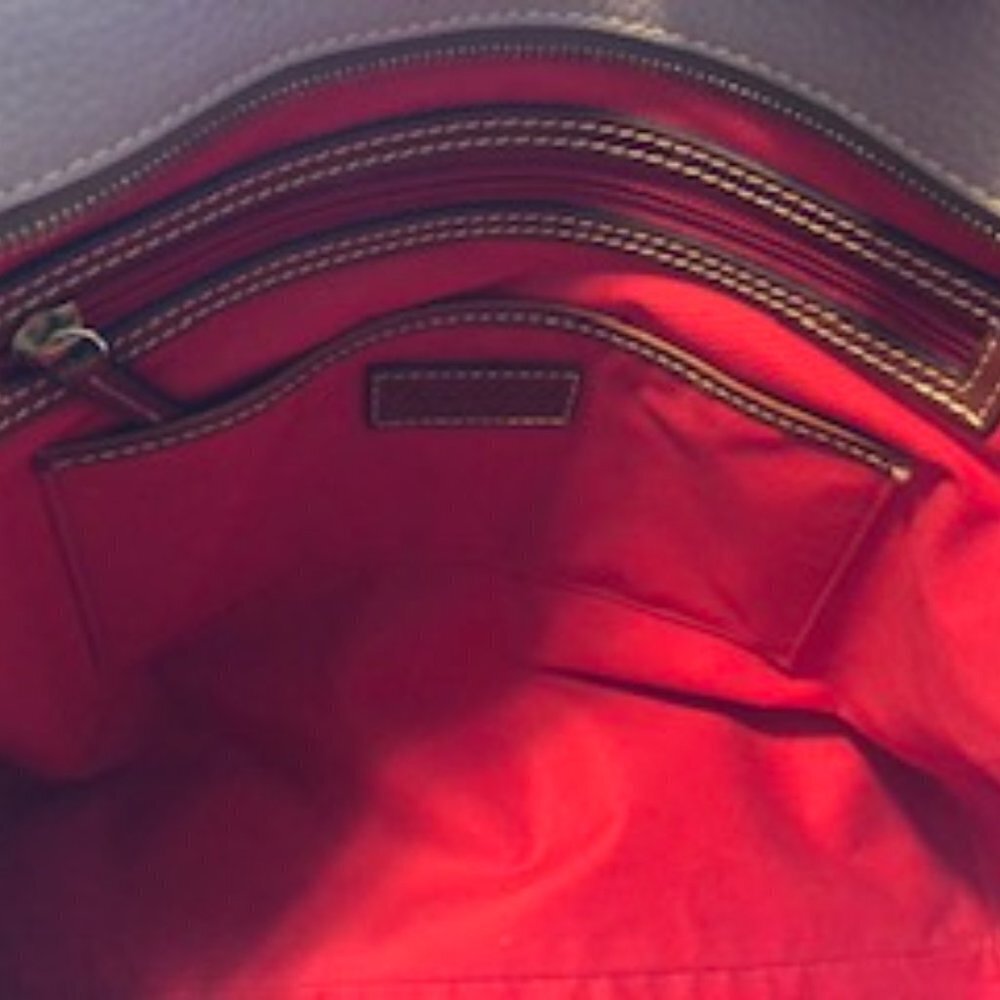 Dooney & Bourke Neutral Pebble Leather Shoulder Tote Bag Lt Grey/Mauve Hue OS - Picture 5 of 6